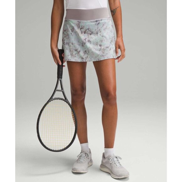 Lululemon women's 8‎ pace rival plisse bloom multi/mauve grey athletic skort - Picture 1 of 8